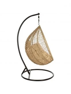 Bizzotto Fauteuil suspendu tressé à structure en métal Amirantes, Ø 105 x haut. 198 cm -Jardin Soldes Boutique Fauteuil suspendu tresse a structure en metal Amirantes 5