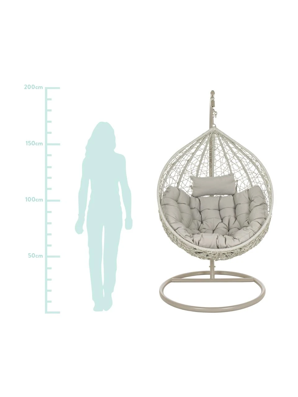 Bizzotto Fauteuil suspendu tressé avec structure en métal Amirantes, Ø 105 x haut. 198 cm 5 Bizzotto Fauteuil suspendu tressé avec structure en métal Amirantes, Ø 105 x haut. 198 cm – Image 3