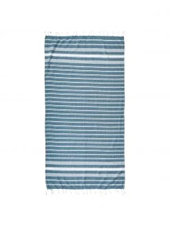 Fouta à rayures et à franges Surfside, larg. 90 x long. 170 cm