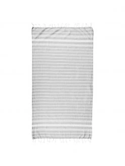Fouta à rayures et à franges Surfside, larg. 90 x long. 170 cm