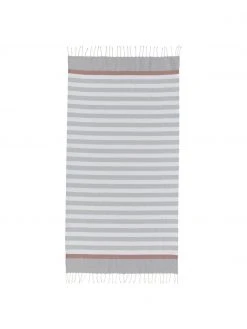 Fouta rayé à franges Arcachon, larg. 100 x long. 200 cm