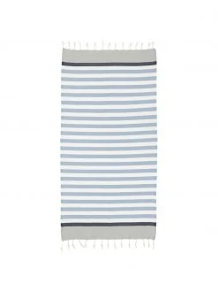 Fouta rayé à franges Arcachon, larg. 100 x long. 200 cm