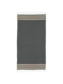 Fouta rayé à franges Hamptons, larg. 100 x long. 200 cm