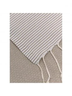 Fouta rayé à franges Ibiza, larg. 100 x long. 200 cm -Jardin Soldes Boutique Fouta raye a franges Ibiza 3