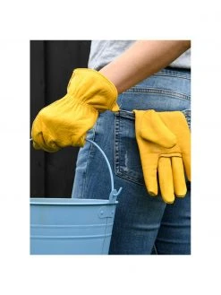 Gants de jardinage en peau de vache Selma, larg. 13 x long. 23 cm -Jardin Soldes Boutique Gants de jardinage en peau de vache Selma 4