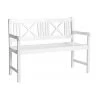 Grand banc de jardin en bois blanc Rosenborg, larg. 120 x haut. 89 cm