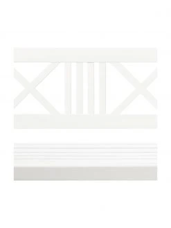Grand banc de jardin en bois blanc Rosenborg, larg. 120 x haut. 89 cm -Jardin Soldes Boutique Grand banc de jardin en bois blanc Rosenborg 4