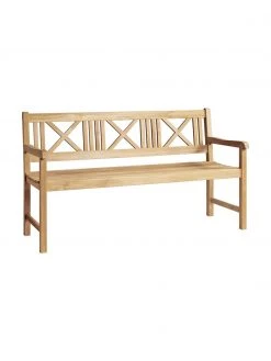 Grand banc de jardin en bois de teck Rosenborg, larg. 150 x haut. 89 cm