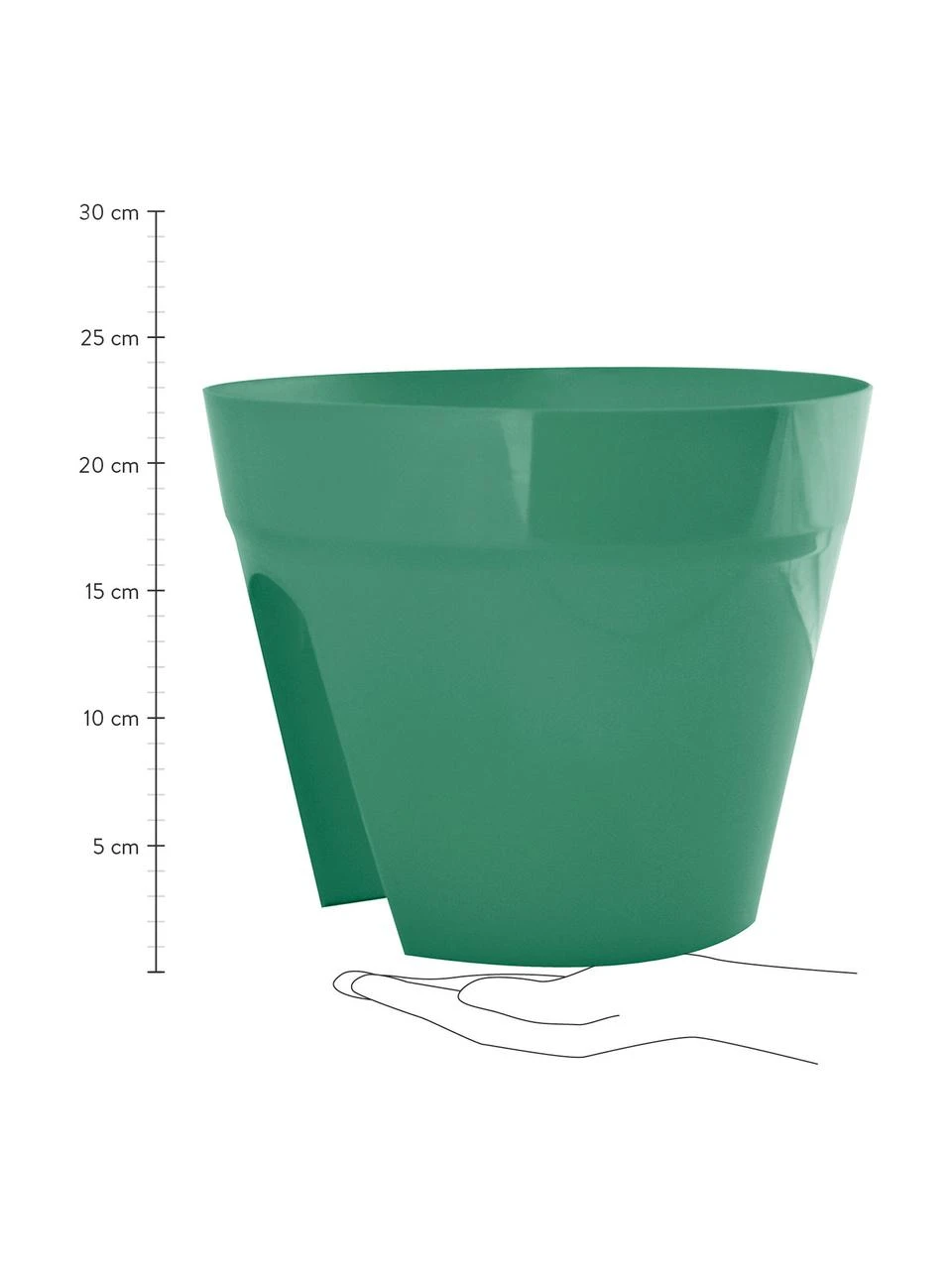 Grand cache-pot balcon Diana, 3 élém., Ø 30 x haut. 24 cm 4 Grand cache-pot balcon Diana, 3 élém., Ø 30 x haut. 24 cm – Image 2