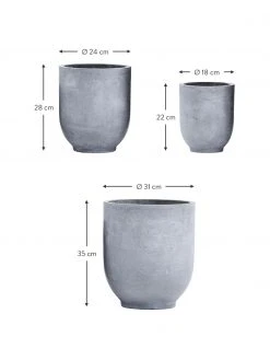 House Doctor Grand cache-pot en béton Gard, 3 élém., Lot de différentes tailles -Jardin Soldes Boutique Grand cache pot en beton Gard 3 elem 2