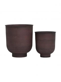 House Doctor Grand cache-pot en métal Vig, 2 élém., Lot de différentes tailles