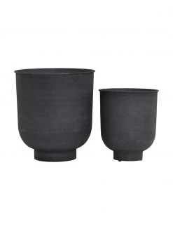 House Doctor Grand cache-pot en métal Vig, 2 élém., Lot de différentes tailles