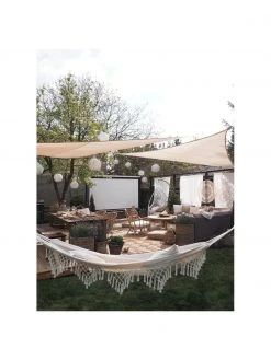 Bizzotto Hamac blanc à franges Kauana, larg. 100 x long. 200 cm -Jardin Soldes Boutique Hamac blanc a franges Kauana 4