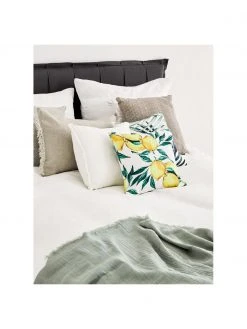 Kalaidu Housse de coussin 40x40 pur coton à imprimé Citrus, larg. 40 x long. 40 cm -Jardin Soldes Boutique Housse de coussin 40x40 pur coton a imprime Citrus 2