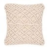 Westwing Collection Housse de coussin 45x45 macramé écru Nalina, larg. 45 x long. 45 cm -Jardin Soldes Boutique Housse de coussin 45x45 macrame ecru Nalina