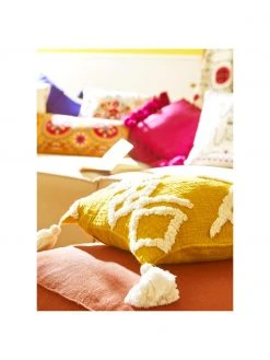 Westwing Collection Housse de coussin à ornements tuftés Tikki, larg. 40 x long. 40 cm -Jardin Soldes Boutique Housse de coussin a ornements tuftes Tikki 10