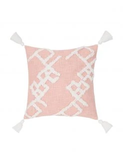 Westwing Collection Housse de coussin à ornements tuftés Tikki, larg. 40 x long. 40 cm