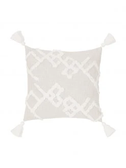 Westwing Collection Housse de coussin à ornements tuftés Tikki, larg. 40 x long. 40 cm