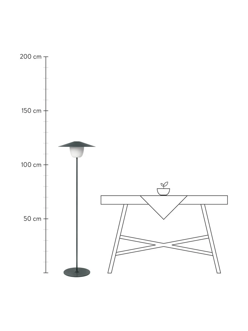 Lampe d'extérieur mobile à suspendre ou à poser Ani, Ø 34 x haut. 121 cm 5 Lampe d'extérieur mobile à suspendre ou à poser Ani, Ø 34 x haut. 121 cm – Image 3