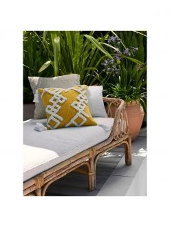 Lit de repos en bambou avec assise rembourrée Blond, larg. 185 x prof. 78 cm -Jardin Soldes Boutique Lit de repos en bambou avec assise rembourree Blond 2