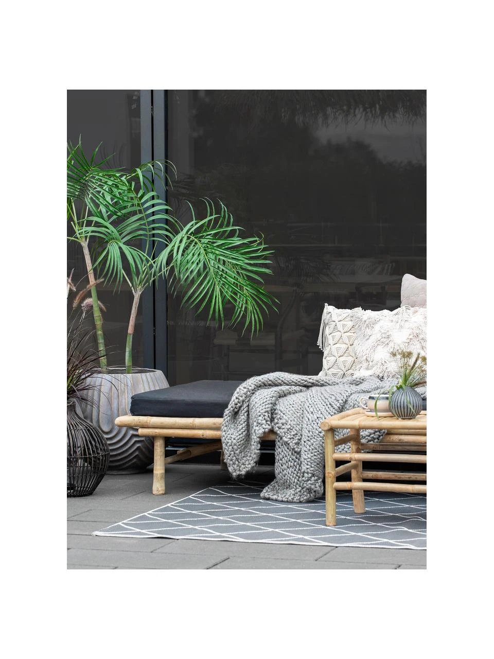 Lene Bjerre Lit de repos en bambou, avec rembourrage Mandisa, larg. 215 x prof. 100 cm 4 Lene Bjerre Lit de repos en bambou, avec rembourrage Mandisa, larg. 215 x prof. 100 cm – Image 2