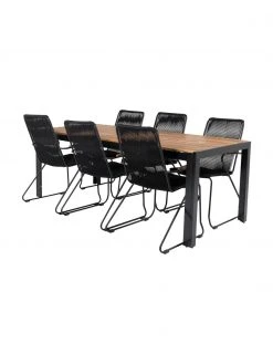 Meubles de jardin Bois, 7 élém., Lot de diffĂ©rentes tailles