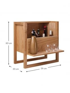 Woodman Mini bar bois de chêne NewEst, larg. 59 x haut. 60 cm 9 Woodman Mini bar bois de chêne NewEst, larg. 59 x haut. 60 cm -Jardin Soldes Boutique Mini bar bois de chene NewEst 2