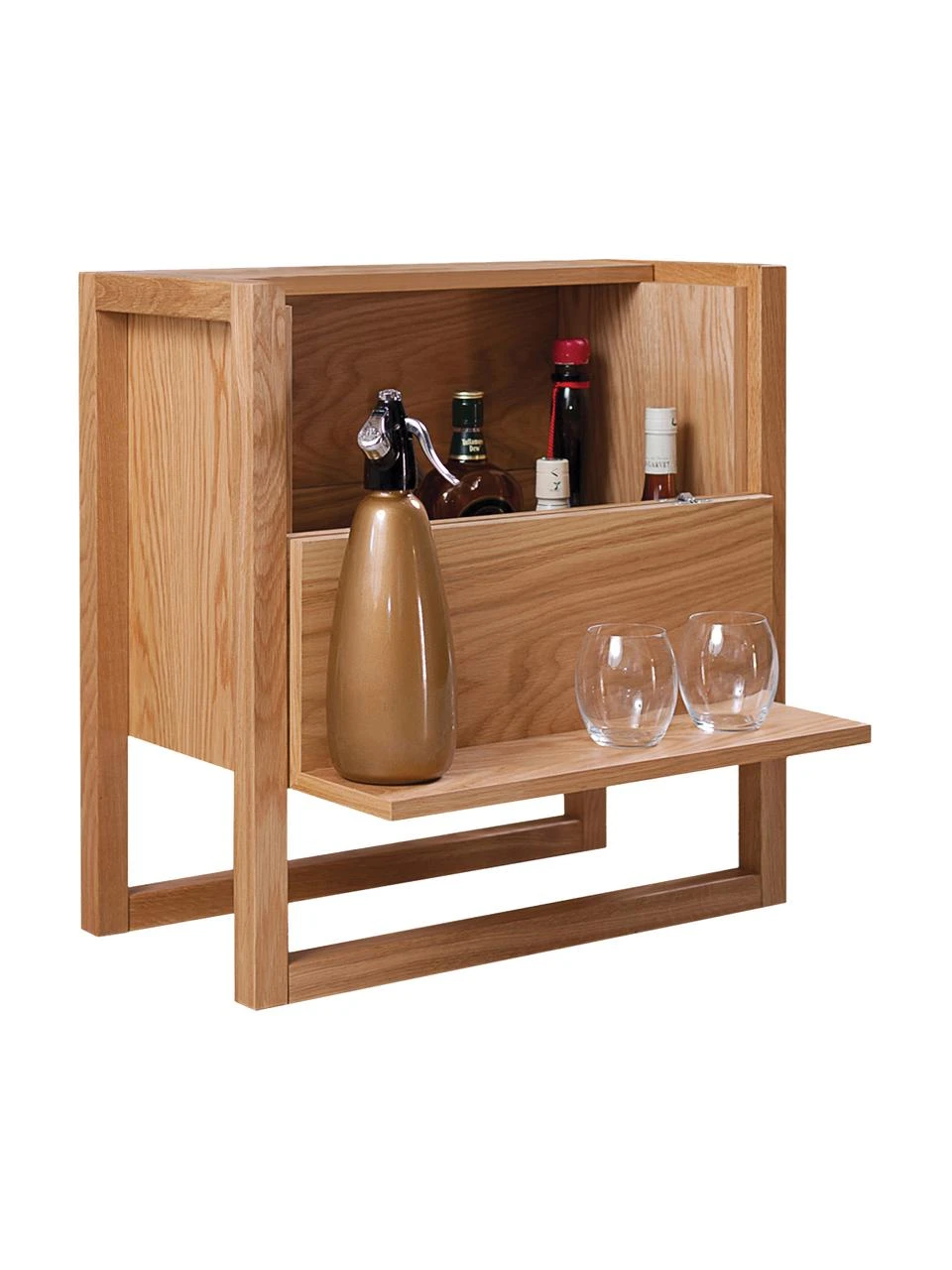 Woodman Mini bar bois de chêne NewEst, larg. 59 x haut. 60 cm 2 Woodman Mini bar bois de chêne NewEst, larg. 59 x haut. 60 cm