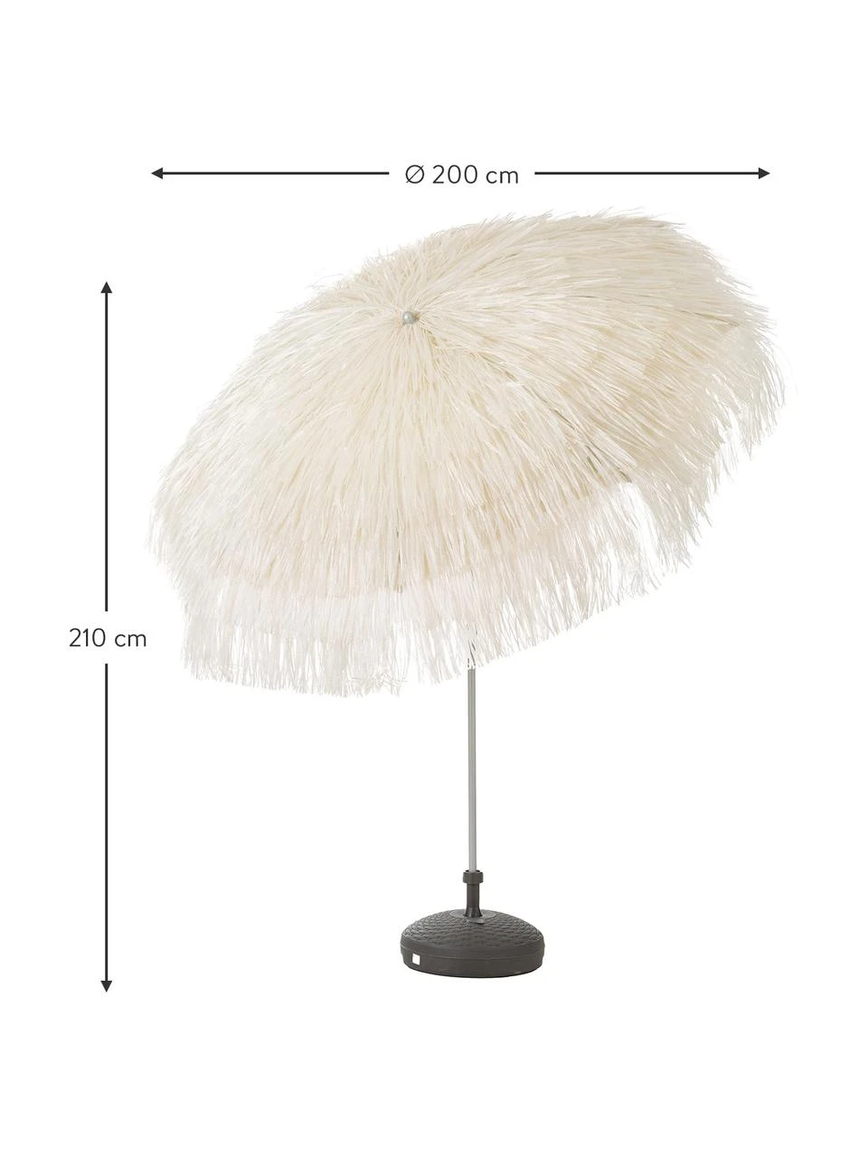Jan Kurtz Parasol beige Hawaii, Ø 200 cm, Ø 200 x haut. 210 cm 4 Jan Kurtz Parasol beige Hawaii, Ø 200 cm, Ø 200 x haut. 210 cm – Image 2
