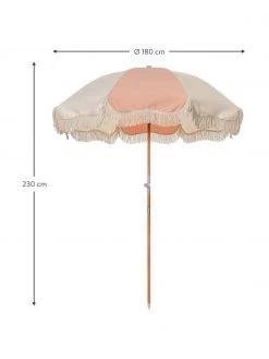 Parasol rose à franges 70's, inclinable, Ø 180 x haut. 230 cm 11 Parasol rose à franges 70's, inclinable, Ø 180 x haut. 230 cm -Jardin Soldes Boutique Parasol rose a franges 70s inclinable 3
