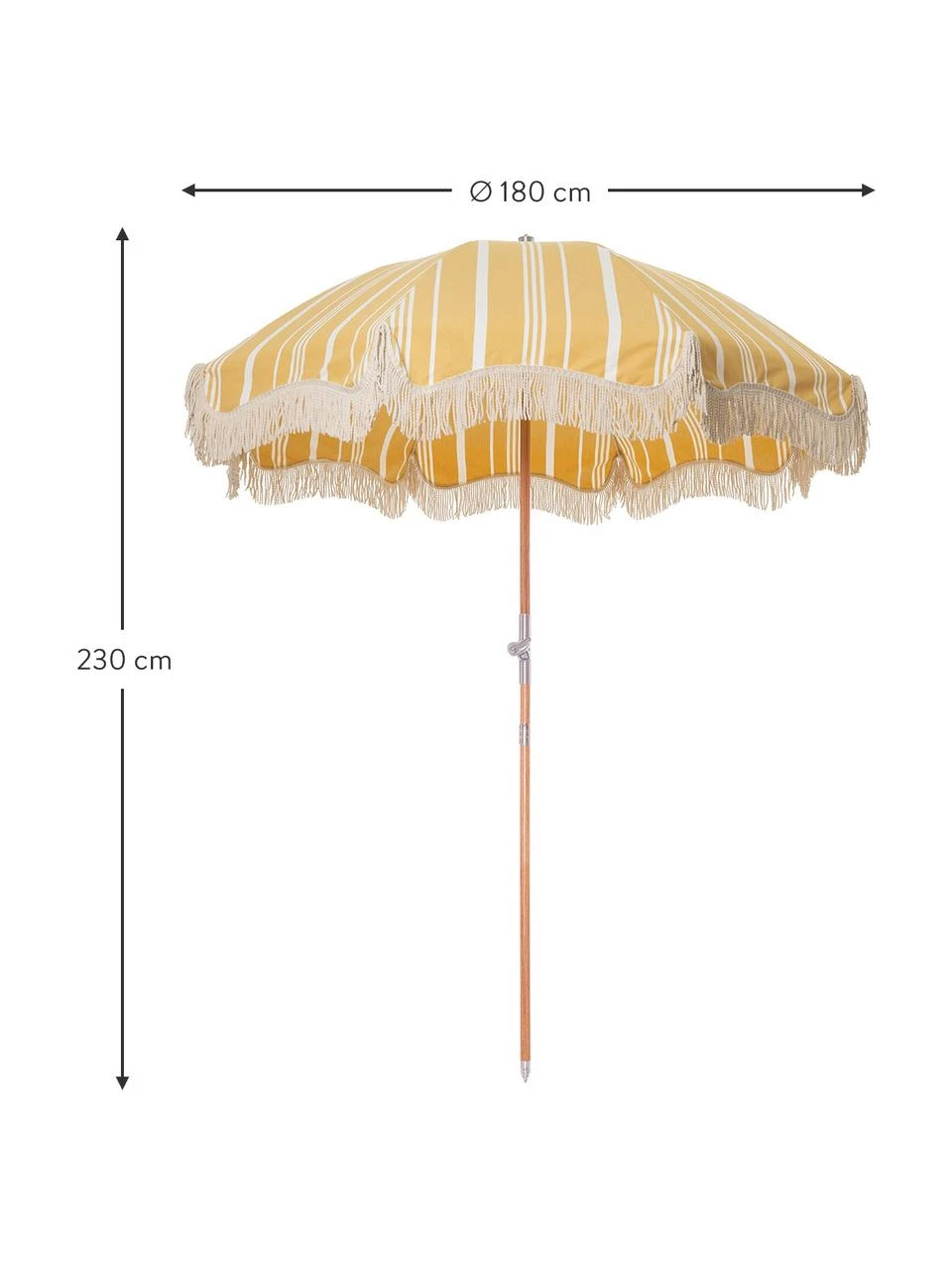 Parasol vintage à franges Retro, Ø 180 x haut. 230 cmDisponibilité limitée 5 Parasol vintage à franges Retro, Ø 180 x haut. 230 cmDisponibilité limitée – Image 3