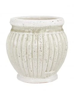 Lene Bjerre Petit cache-pot beige céramique Catinia, Ø 14 x haut. 14 cm