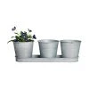 Petit cache-pot en zinc Zink, 4 élém., larg. 33 x haut. 11 cm -Jardin Soldes Boutique Petit cache pot en zinc Zink 4 elem