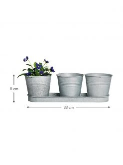 Petit cache-pot en zinc Zink, 4 élém., larg. 33 x haut. 11 cm -Jardin Soldes Boutique Petit cache pot en zinc Zink 4 elem 2