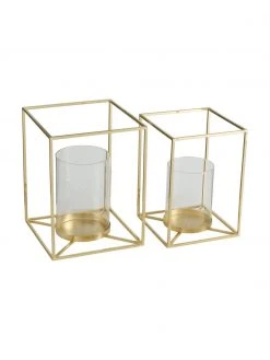 Photophore doré Josi, 2 élém., Lot de différentes tailles