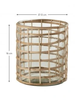 Photophore en roseau Violet, Ø 13 x haut. 16 cm -Jardin Soldes Boutique Photophore en roseau Violet 2