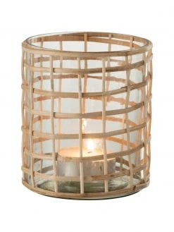 Photophore en roseau Violet, Ø 13 x haut. 16 cm -Jardin Soldes Boutique Photophore en roseau Violet 3