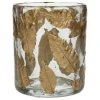 Photophore en verre Golden Leaf, Ø 8 x haut. 9 cm -Jardin Soldes Boutique Photophore en verre Golden Leaf