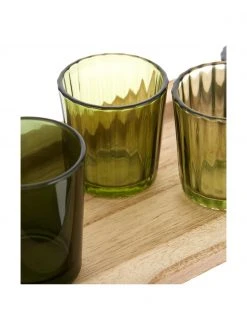 Bloomingville Photophore en verre sur plateau Wibke, 9 élém., larg. 50 x haut. 11 cm -Jardin Soldes Boutique Photophore en verre sur plateau Wibke 9 elem 5