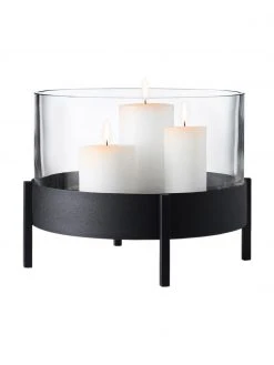 Photophore moderne Nero, Ø 27 x haut. 20 cm