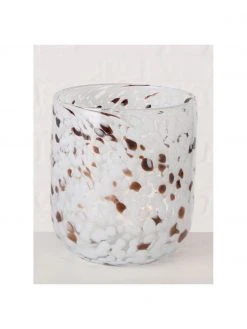 Photophore verre blanc Lulea, Ø 15 x haut. 17 cm -Jardin Soldes Boutique Photophore verre blanc Lulea 4