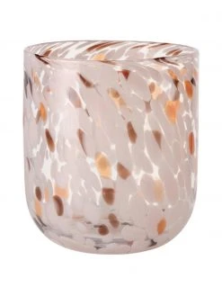 Photophore verre rose Lulea, Ø 15 x haut. 17 cm