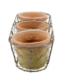 Pots de fleurs terre cuite Daria, 4 élém., larg. 37 x haut. 9 cm -Jardin Soldes Boutique Pots de fleurs terre cuite Daria 4 elem 3