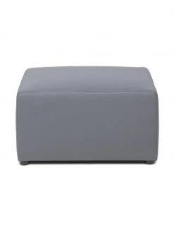 Westwing Collection Pouf de canapé d'extérieur gris foncé Simon, larg. 75 x haut. 42 cm