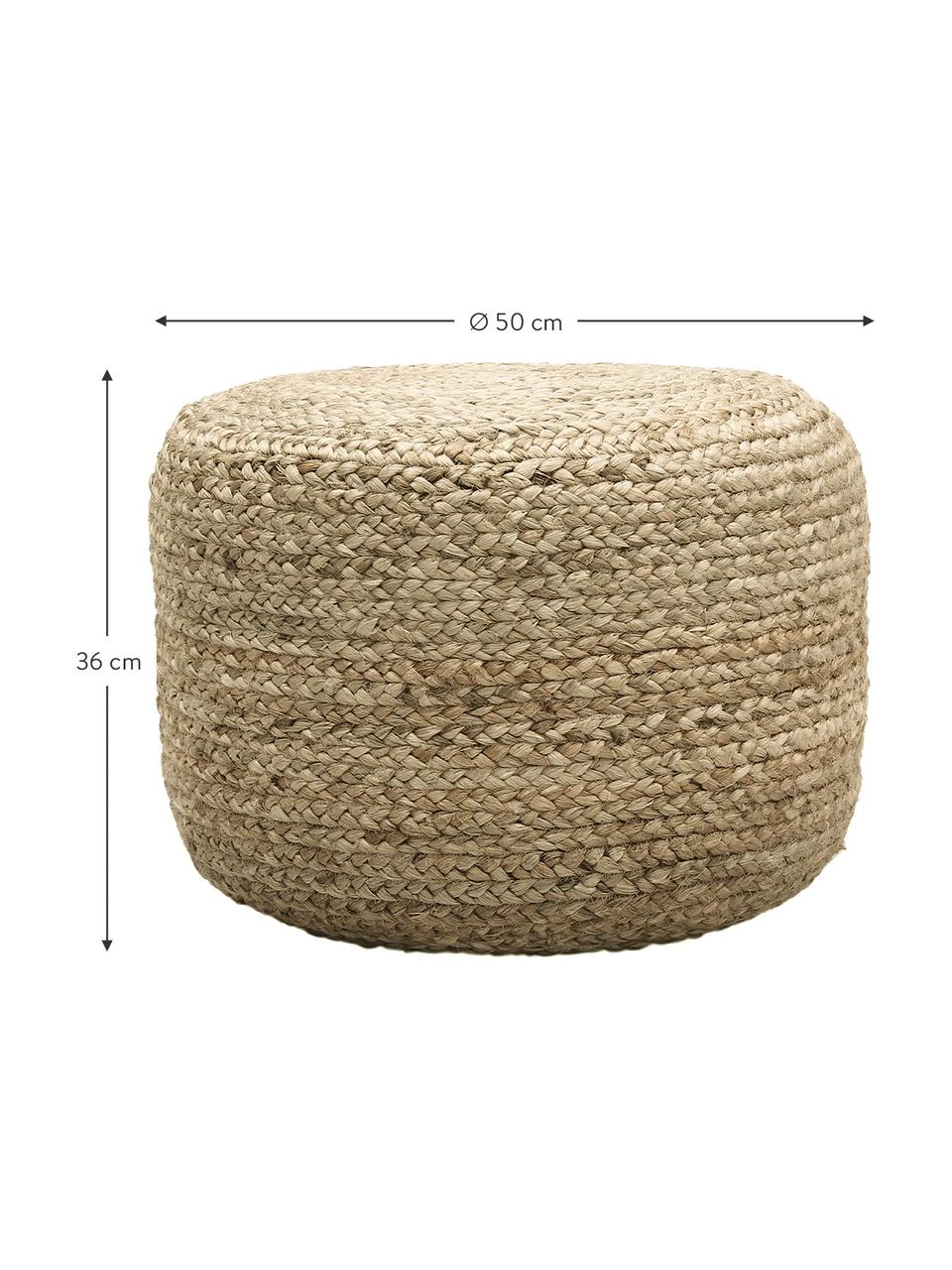 Westwing Collection Pouf en jute fait à la main Bono, Ø 50 x haut. 36 cm 6 Westwing Collection Pouf en jute fait à la main Bono, Ø 50 x haut. 36 cm – Image 4