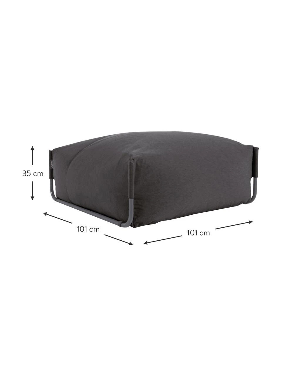 Pouf gonflable noir Square, larg. 101 x prof. 101 cm 7 Pouf gonflable noir Square, larg. 101 x prof. 101 cm – Image 5