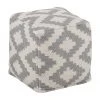 Westwing Collection Pouf motif ethnique tissé main Napua, larg. 40 x haut. 40 cm