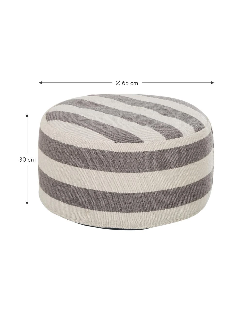 Westwing Collection Pouf rond gris tissé main Lani, ∅ 65 x haut. 30 cm 4 Westwing Collection Pouf rond gris tissé main Lani, ∅ 65 x haut. 30 cm – Image 2