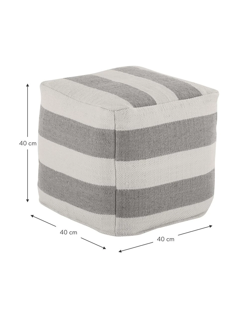 Westwing Collection Pouf rond gris tissé main Lani, larg. 40 x haut. 40 cm 5 Westwing Collection Pouf rond gris tissé main Lani, larg. 40 x haut. 40 cm – Image 3