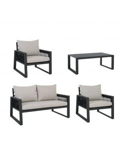 Bizzotto Salon de jardin Captiva, 4 élém., Lot de différentes tailles -Jardin Soldes Boutique Salon de jardin Captiva 4 elem 3